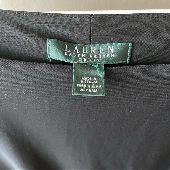 Lauren Ralph Lauren black dress with leather detailing at waist - Picture 4 of 4